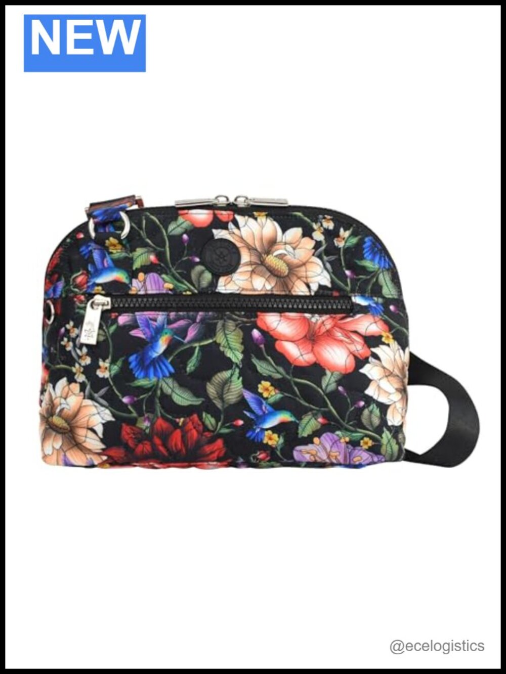 Women's Vegan Dome Crossbody Bag Quilted Fabric Adjustable Strap